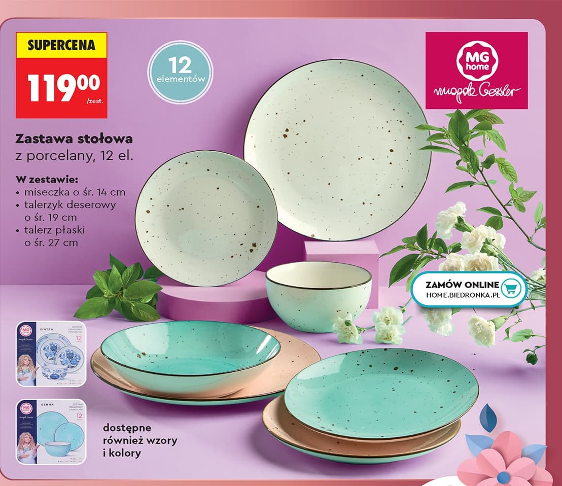 zestaw stołowy z porcelany