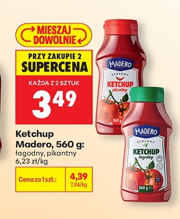 ketchup łagodny lub pikantny