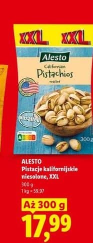 pistacje kalifornijskie niesolone, XXL