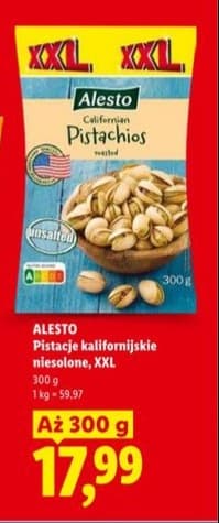 pistacje kalifornijskie niesolone, XXL