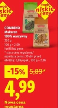 makaron 100% warzywny spaghetti lub penne lub fusilli
