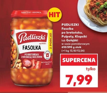 fasolka po bretońsku lub pulpety w sosie pomidorowym