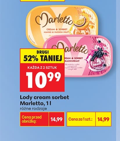 lody cream sorbet różne rodzaje