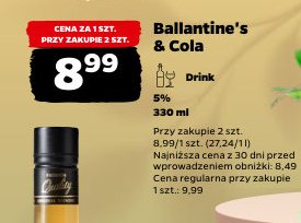 Ballantine's napój alkoholowy cola 330ml