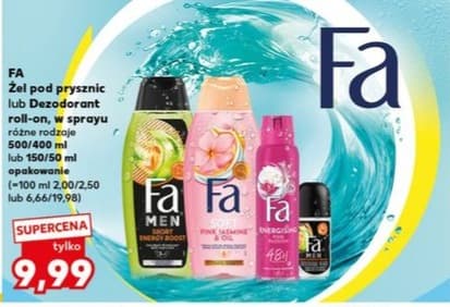 żel pod prysznic lub dezodorant roll-on w sprayu