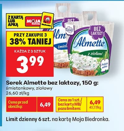 serek Almette bez laktozy