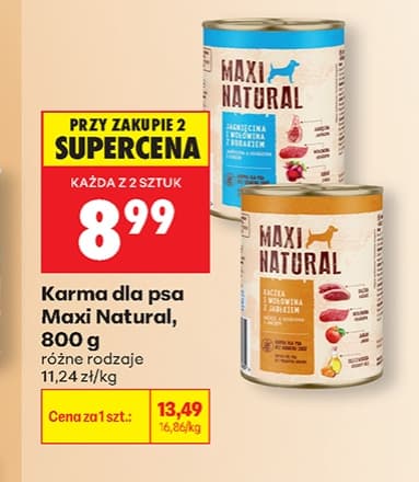 karma dla psa Maxi Natural różne rodzaje