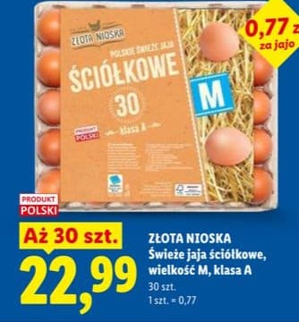świeże jaja ściółkowe klasa A rozmiar M