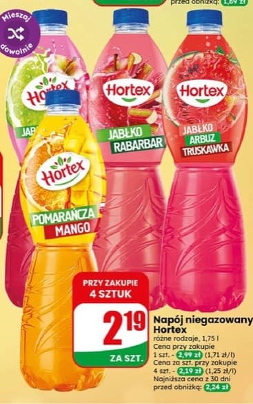 napój niegazowany różne rodzaje