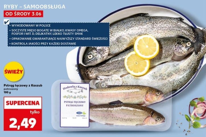 pstrąg tęczowy patroszony