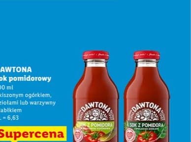 sok pomidorowy z ziołami, z kiszonym ogórkiem lub z jabłkiem