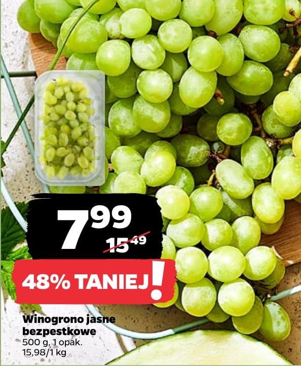 winogrono jasne bezpestkowe