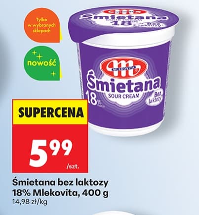 śmietana bez laktozy 18%