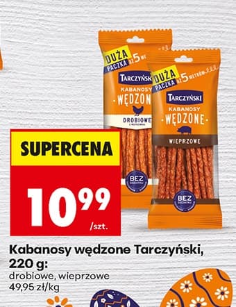 kabanosy wędzone drobiowe wieprzowe