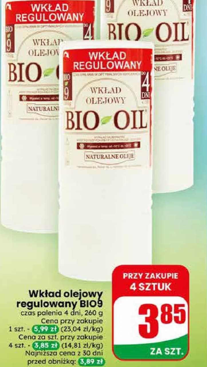 wkład olejowy regulowany