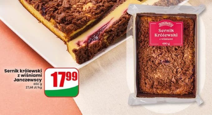 sernik królewski z wiśniami