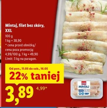 mintaj, filet bez skóry