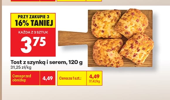 tost z szynką i serem
