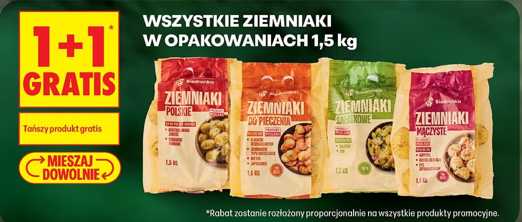 wszystkie ziemniaki w opakowaniach