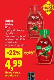ketchup łagodny lub pikantny