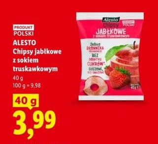 chipsy jabłkowe z sokiem truskawkowym