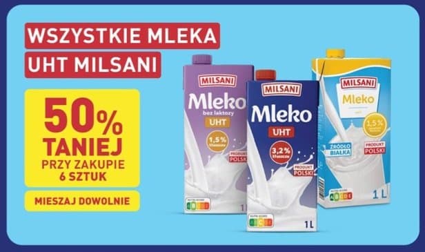 mleko UHT różne rodzaje