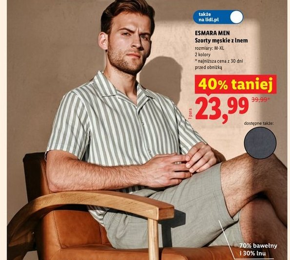 szorty męskie z lnem