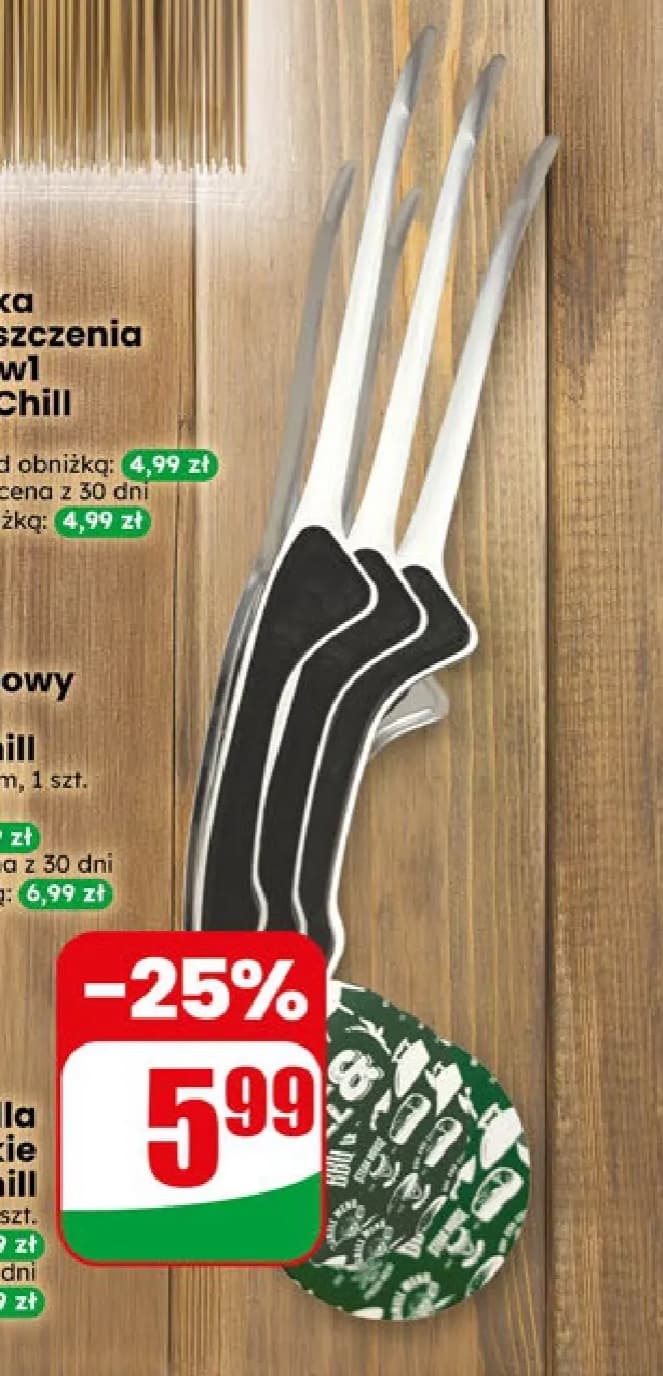 szczypce do grilla wąskie