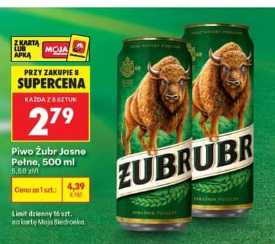 Żubr piwo jasne pełne 500ml