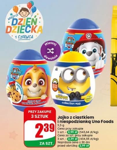 jajko z ciastkiem i niespodzianką