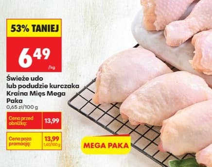 świeże udo lub podudzie kurczaka