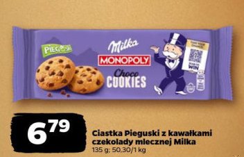 ciastka Pieguśki z kawałkami czekolady mlecznej