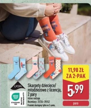 skarpety dziecięce młodzieżowe z licencją