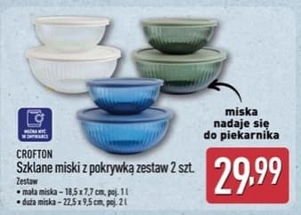 szklane miski z pokrywką zestaw