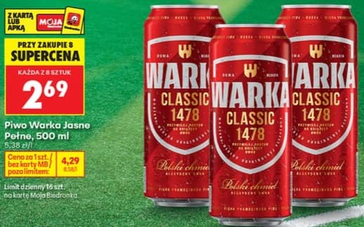 Warka piwo jasne pełne 500ml