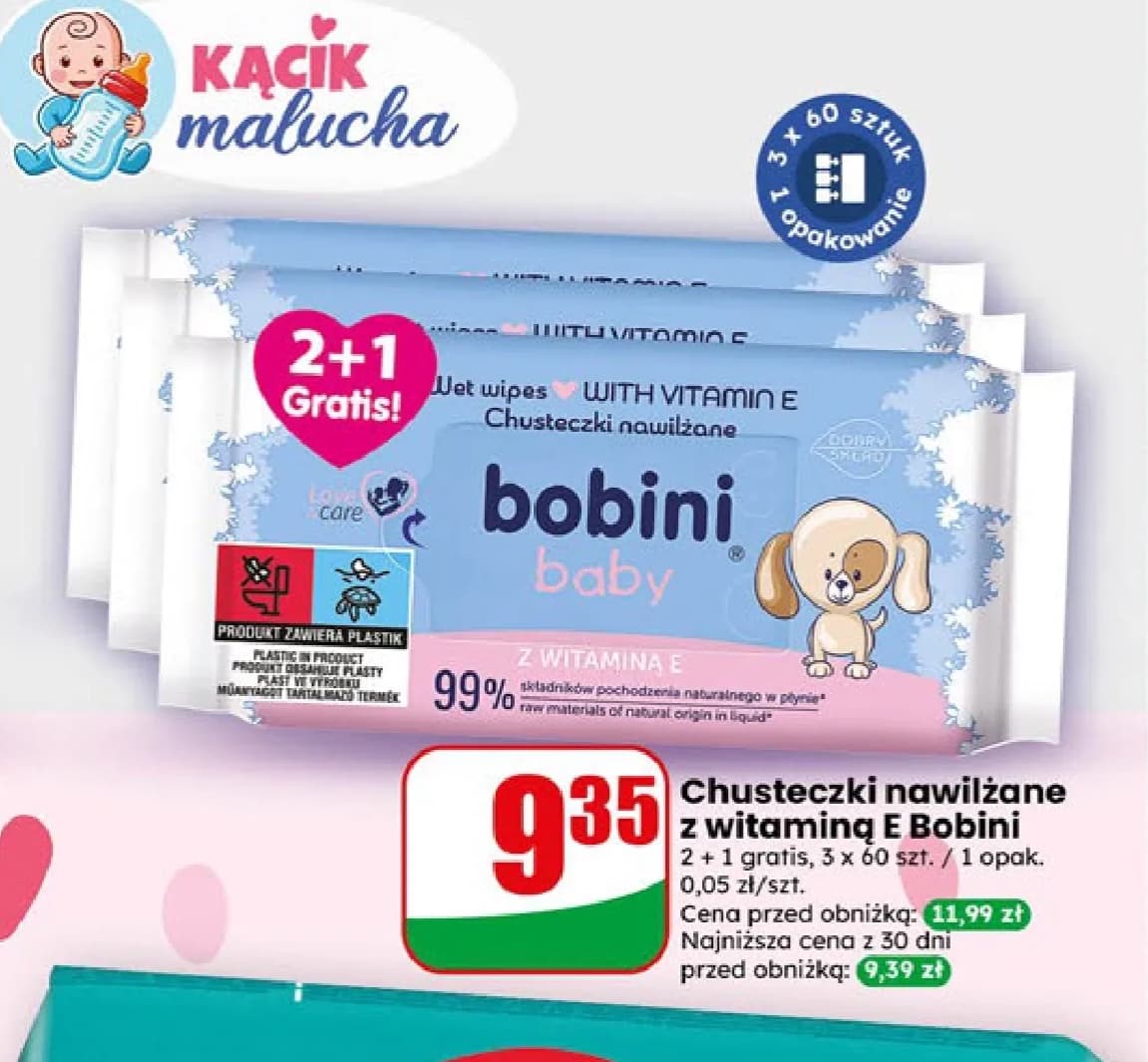 chusteczki nawilżane z witaminą E