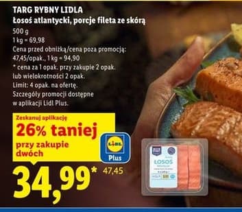 łosoś atlantycki, porcje fileta ze skórą