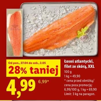 łosoś atlantycki filet ze skórą XXL