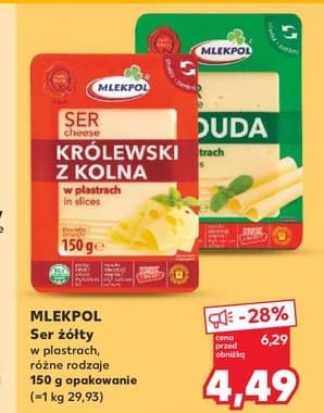 ser żółty gouda w plastrach