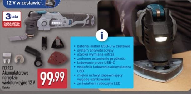 akumulatorowe narzędzie wielofunkcyjne 12 V