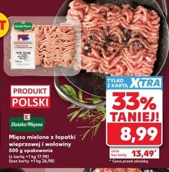 mięso mielone z łopatki wieprzowej i wołowiny