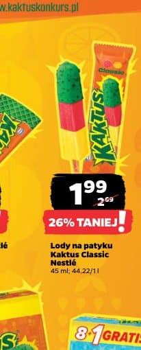 lody na patyku Kaktus Classic
