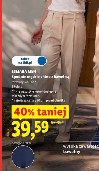 spodnie męskie chino z bawełną
