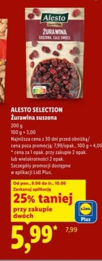 żurawina suszona