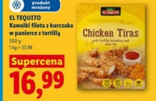 kawałki fileta z kurczaka w panierce z tortillą