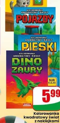 kolorowanka kwadratowy świat z naklejkami