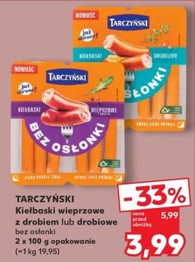 kiełbaski wieprzowe z drobiem lub drobiowe z serem