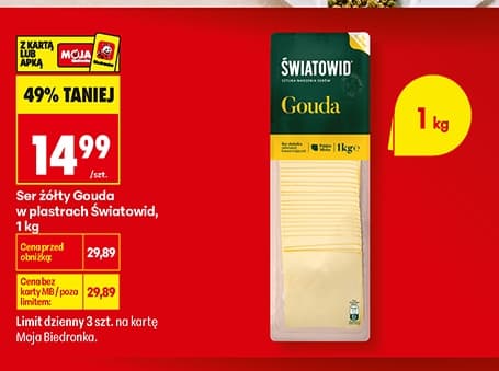 ser żółty gouda w plastrach