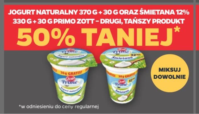 jogurt naturalny lub śmietana 12%