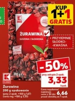 żurawina suszona i słodzona